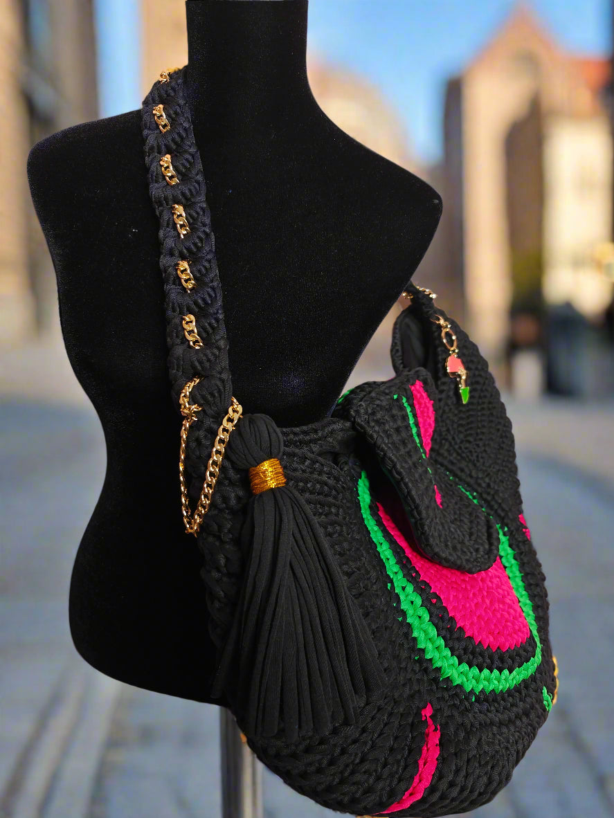 Larger Than Life Crocheted Travel Bag - RBG