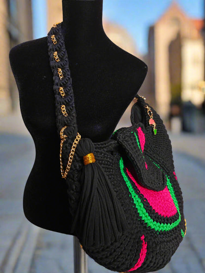 Larger Than Life Crocheted Travel Bag - RBG