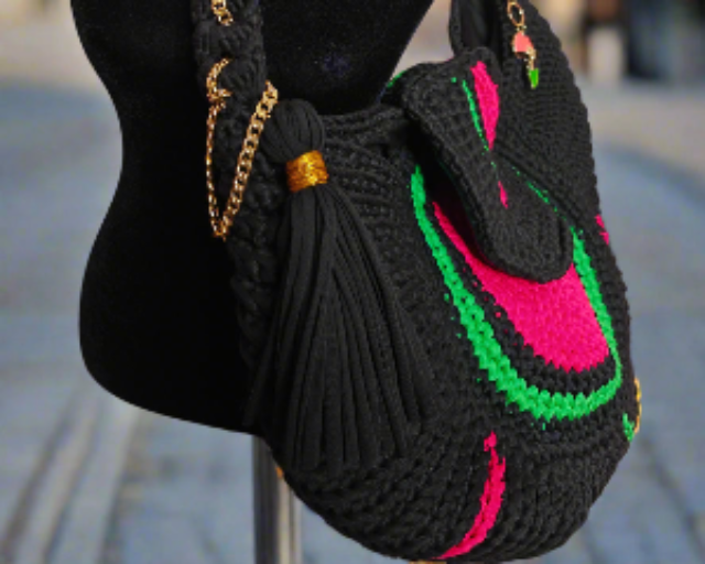 Larger Than Life Crocheted Travel Bag - RBG