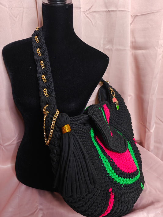 Larger Than Life Crocheted Travel Bag - RBG