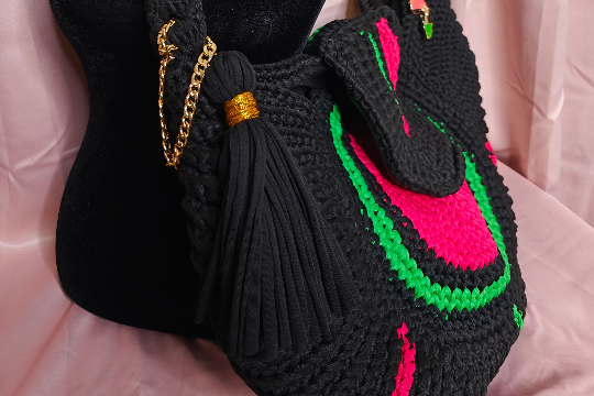 Larger Than Life Crocheted Travel Bag - RBG
