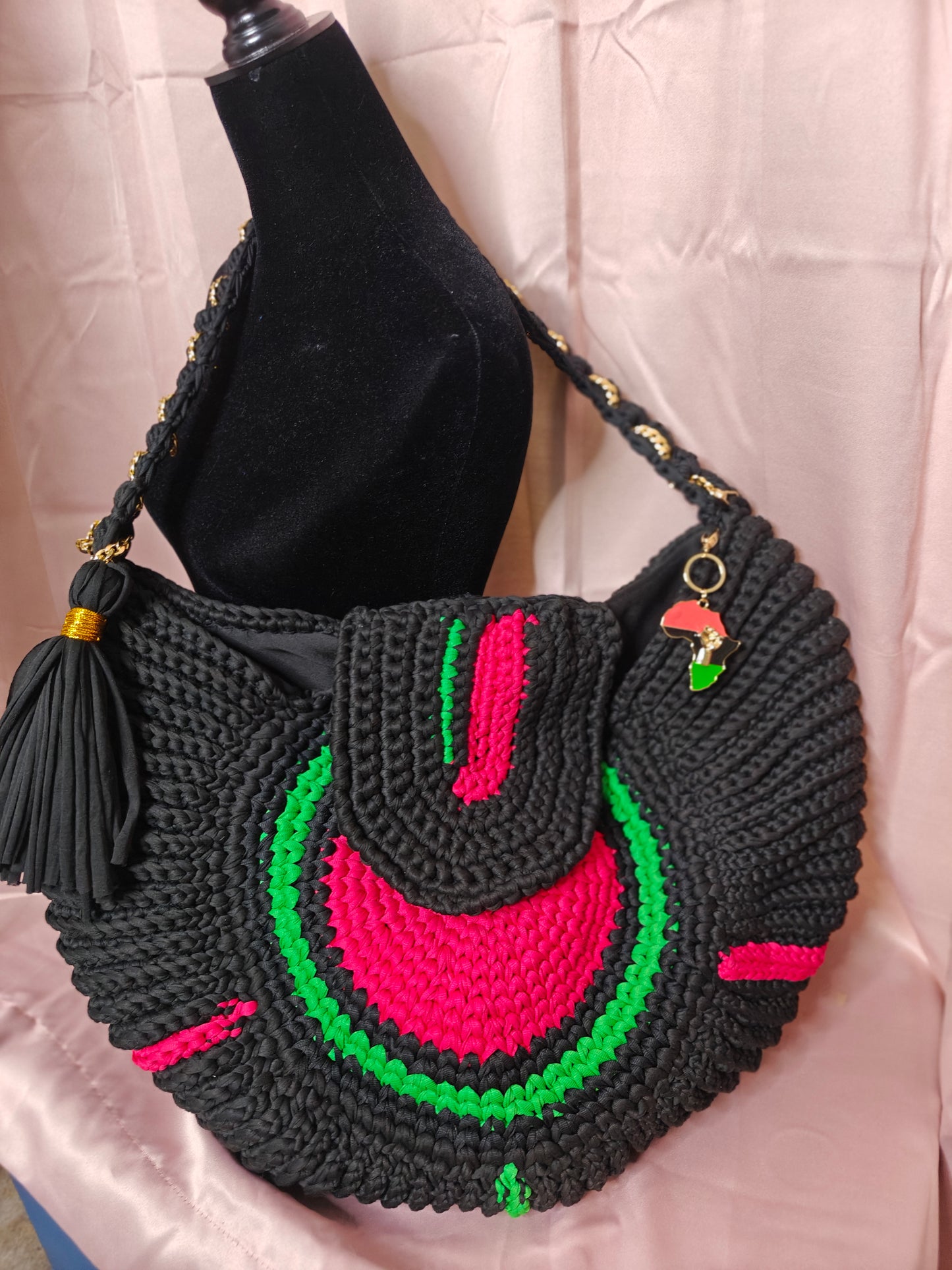 Larger Than Life Crocheted Travel Bag - RBG